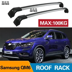 2Pcs Roof bars For RENAULT Samsung QM6, 5-dr SUV, 2017-2023 Aluminum Alloy Side Bars Cross Rails Roof Rack Luggage CUV SUV