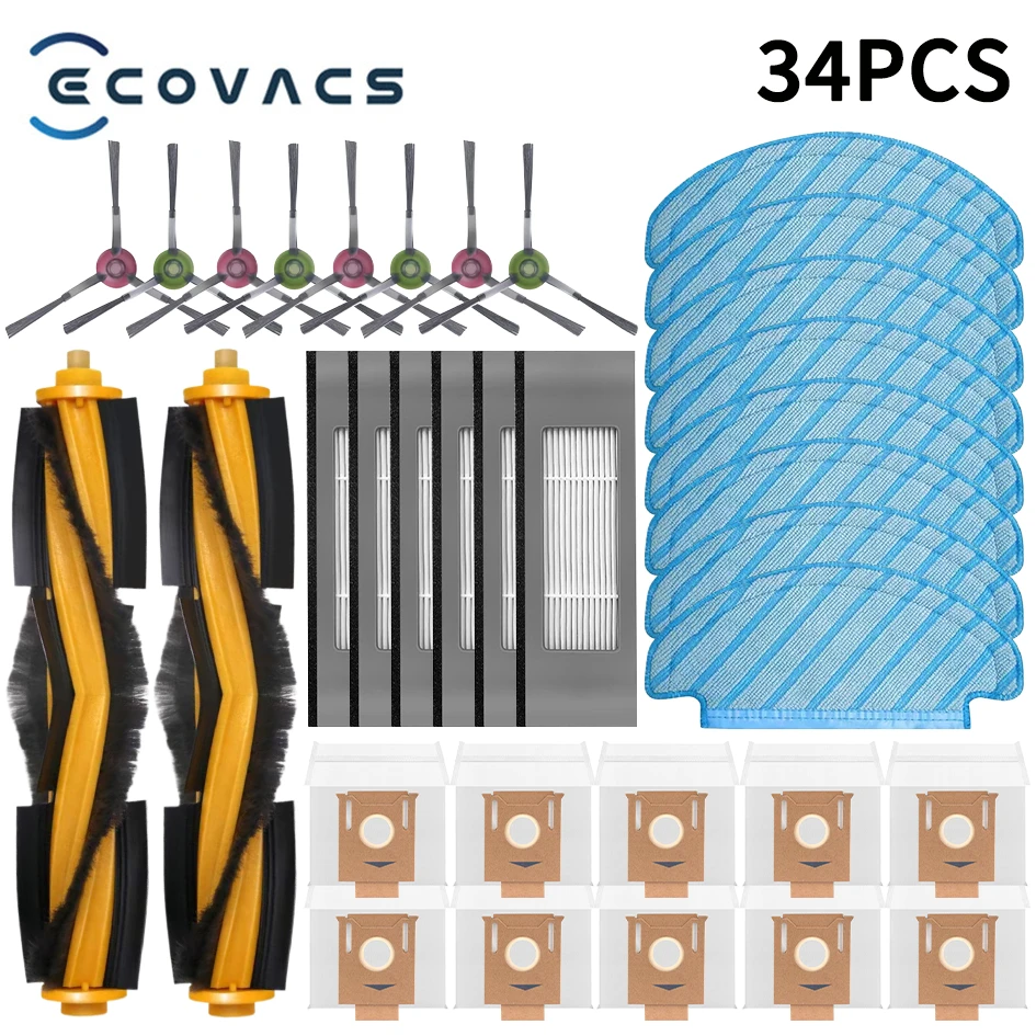 ECOVACS Deebot T8 AIVI / T9 AIVI / N8 Pro AIVI / N9 / N10 Plus Zubehör Hauptbürste, Seitenbürste, Filter, Staubbeutel, HEPA-Filter