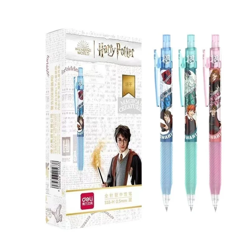 36pcs/lot Creative Harry Potter Press Gel Pen Cute 0.5mm Black Ink Neutral Pens Promotional Gift Office School Supplies