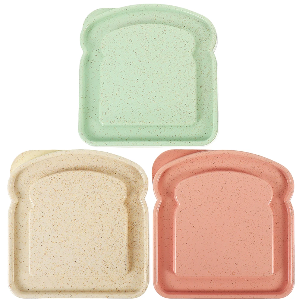 

3 Pcs Food Containers with Lids Sandwich Box Lunchbox Bread Bin Storage Airtight for Toast Holder Child