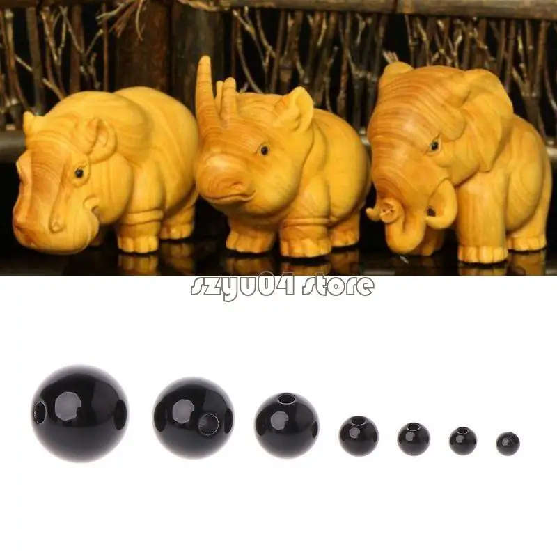 4x7d 100pcs 3-12mm 인형 눈을위한 검은 색 안전 DIY 곰 박제 장난감을위한 구슬.