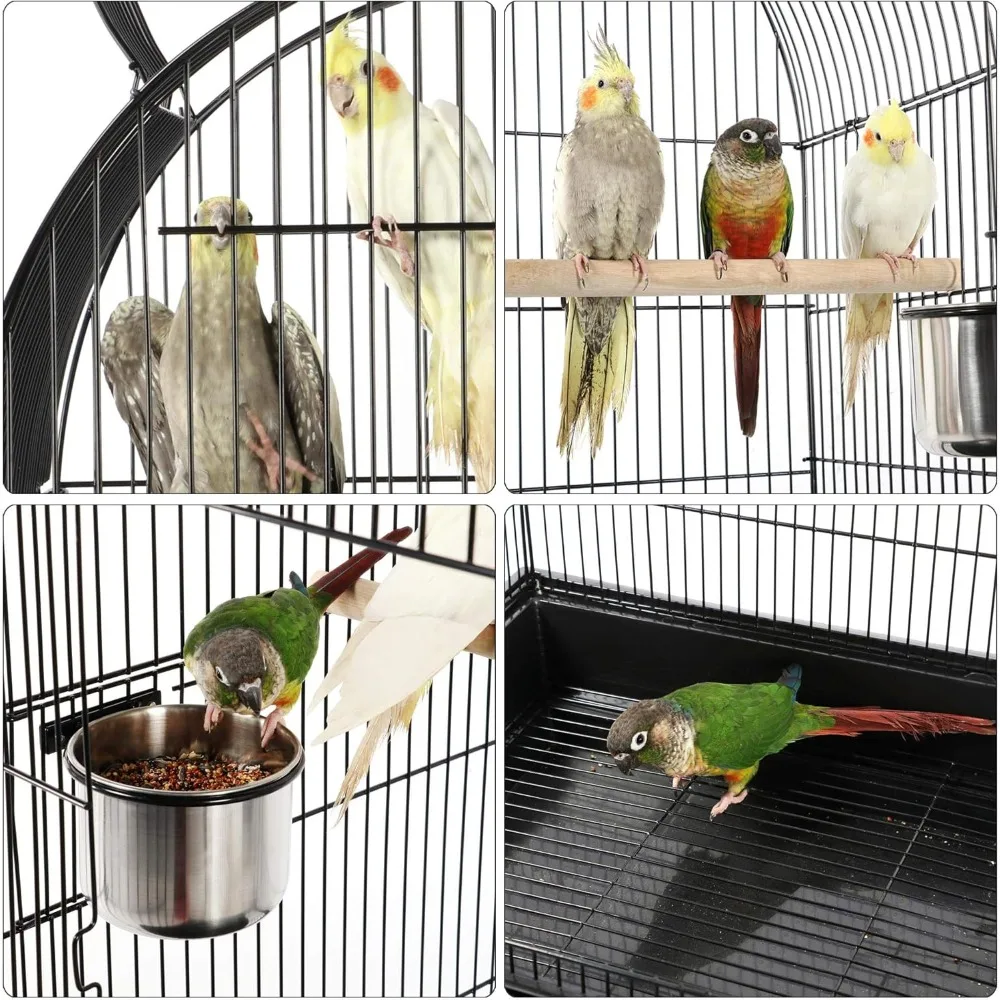 Gaiola para pássaros com parte superior aberta e cúpula média de 59 polegadas para papagaios, calopsitas, sol, conures