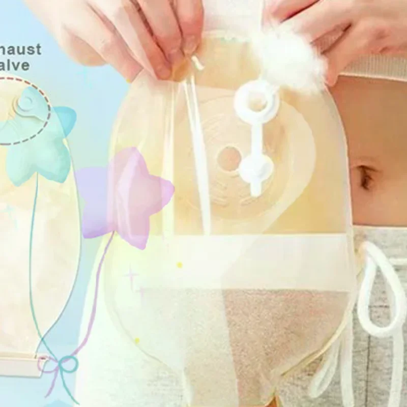 Colostomy Drainable Bag 1 Set High Absorbency Odor Resistant 15-60mm Hole for Nursing Home Patient Use