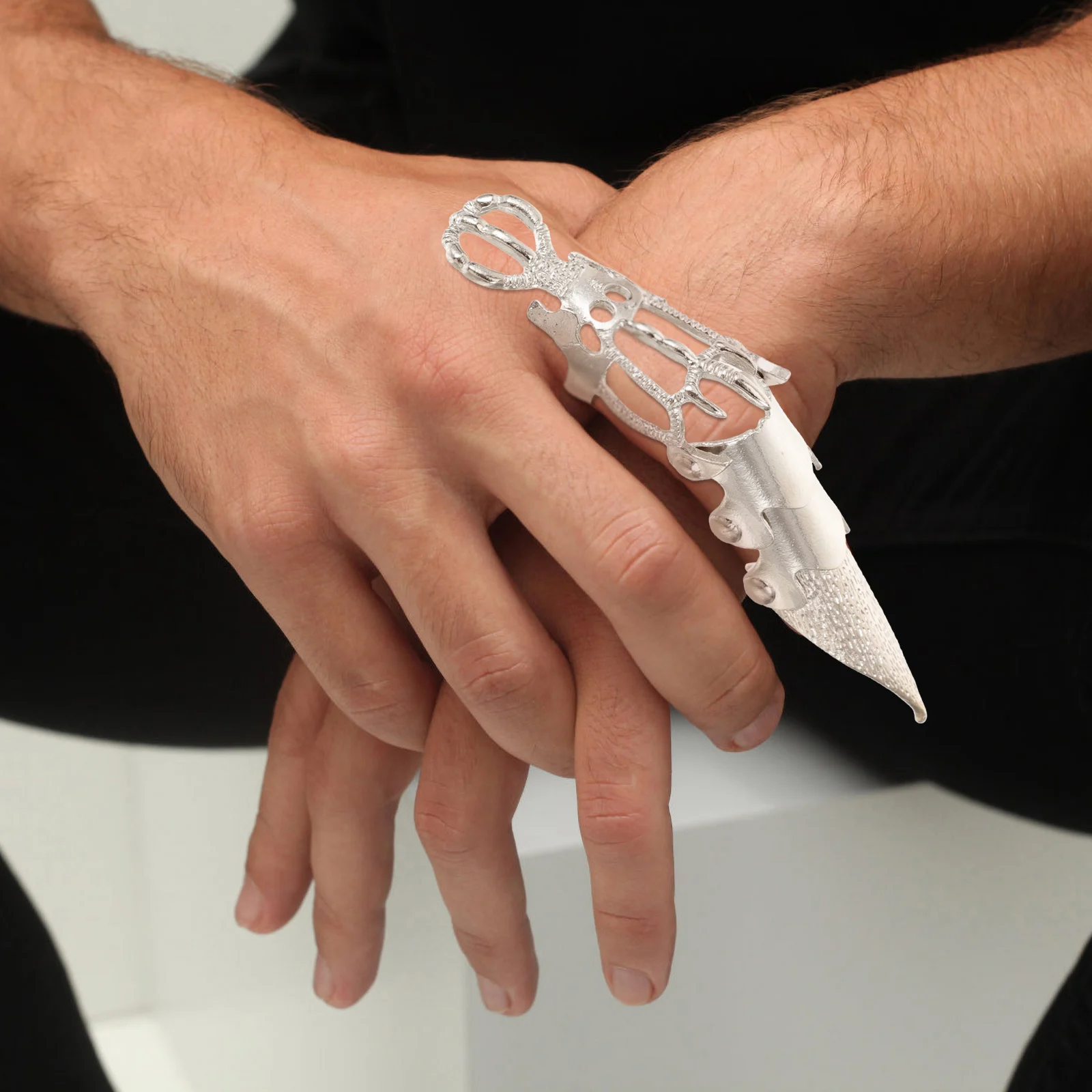 

2 Pcs Punk Rings for Men Finger Jewelry Fashion Aesthetic Open Style