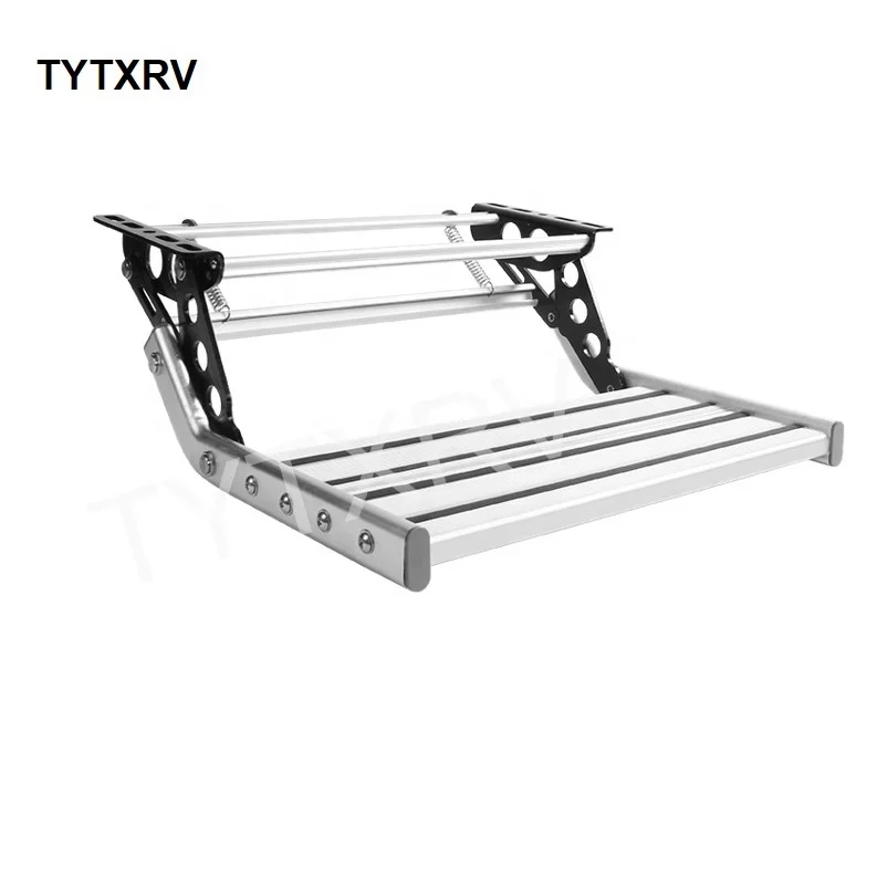 High Strength RV Step 501*476*183mm Manual Anti-slip Aluminum Folding Single Step