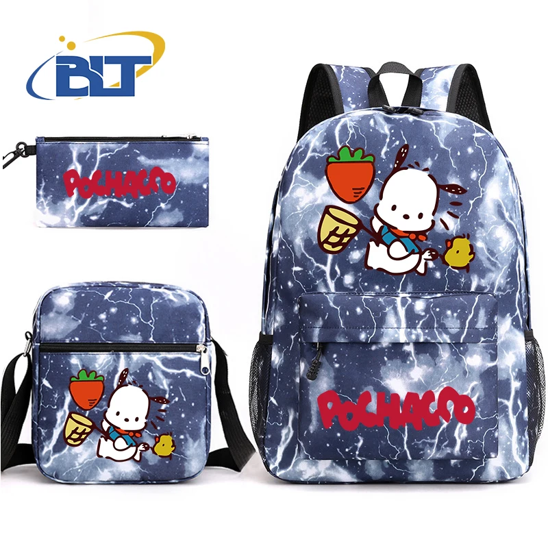 MINISO Pochacco printed student school bag set children's pencil case shoulder bag backpack three-piece set