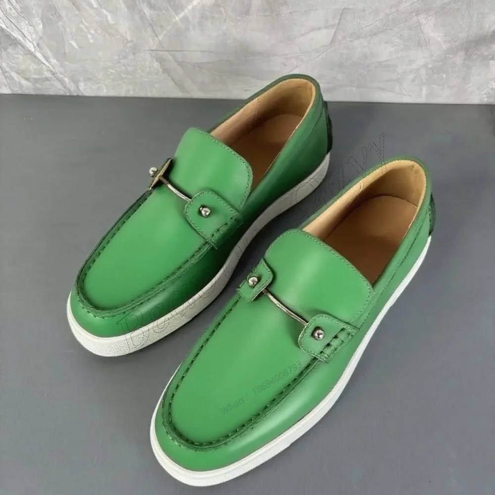 

Green Metal Decor Men Shoes Slip on Soft Pumps Solid Men's Dress Shoes Gentlemen Slip on Party Shoes Big Size 47 Sprig Autumn