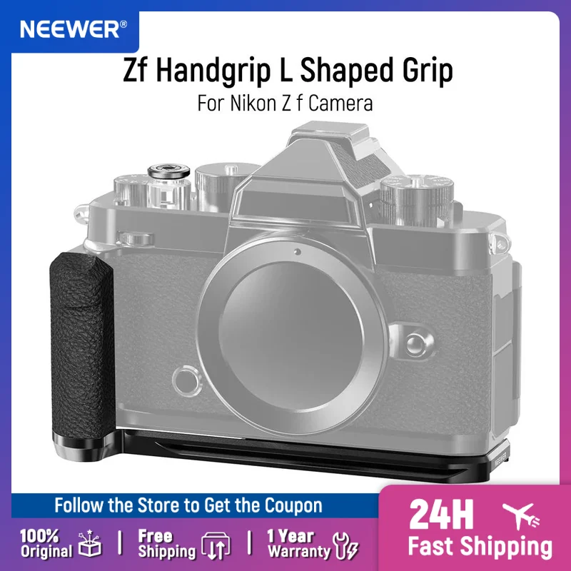 

NEEWER Zf Handgrip L Shaped Grip for Nikon Z f Camera Mounting Baseplate L Bracket with Thumb Grip & Aluminum Shutter Button