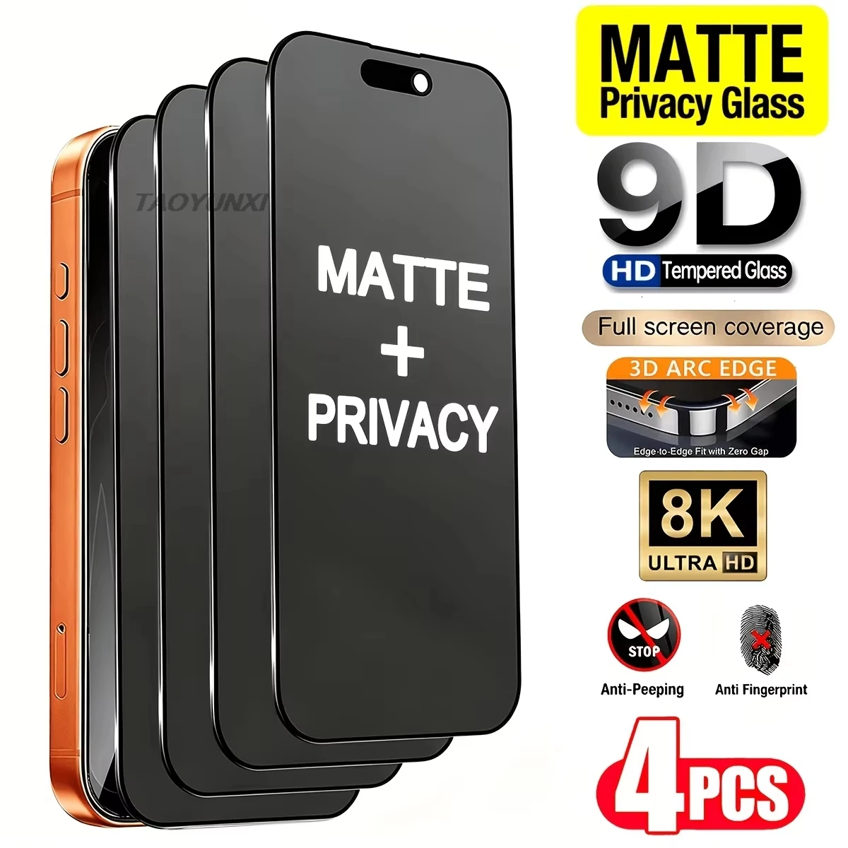 1-4PCS Mattierter Blickschutz-Displayschutz für iPhone 18 17 Pro Max 16 15 Plus 14 13 12 11 XR XS 17Air Weiche Keramik-Sichtschutzfolie