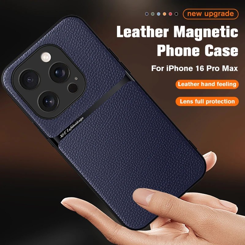 Leather Magnetic Case For Apple iPhone 16 Pro Max 2024 6.9 inch Phone Shell iPhone16 Plus 16Pro aiphone 16ProMax iPhone16pro