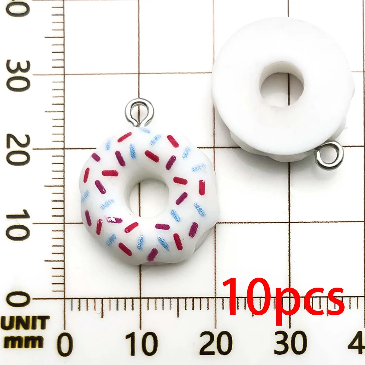 10/12 Stuks 18*21 Mm Kleurrijke Voedsel Donuts Ontwerp Charms 3D Hars Hangers Voor Diy Armband Ketting Sieraden maken Accessoires
