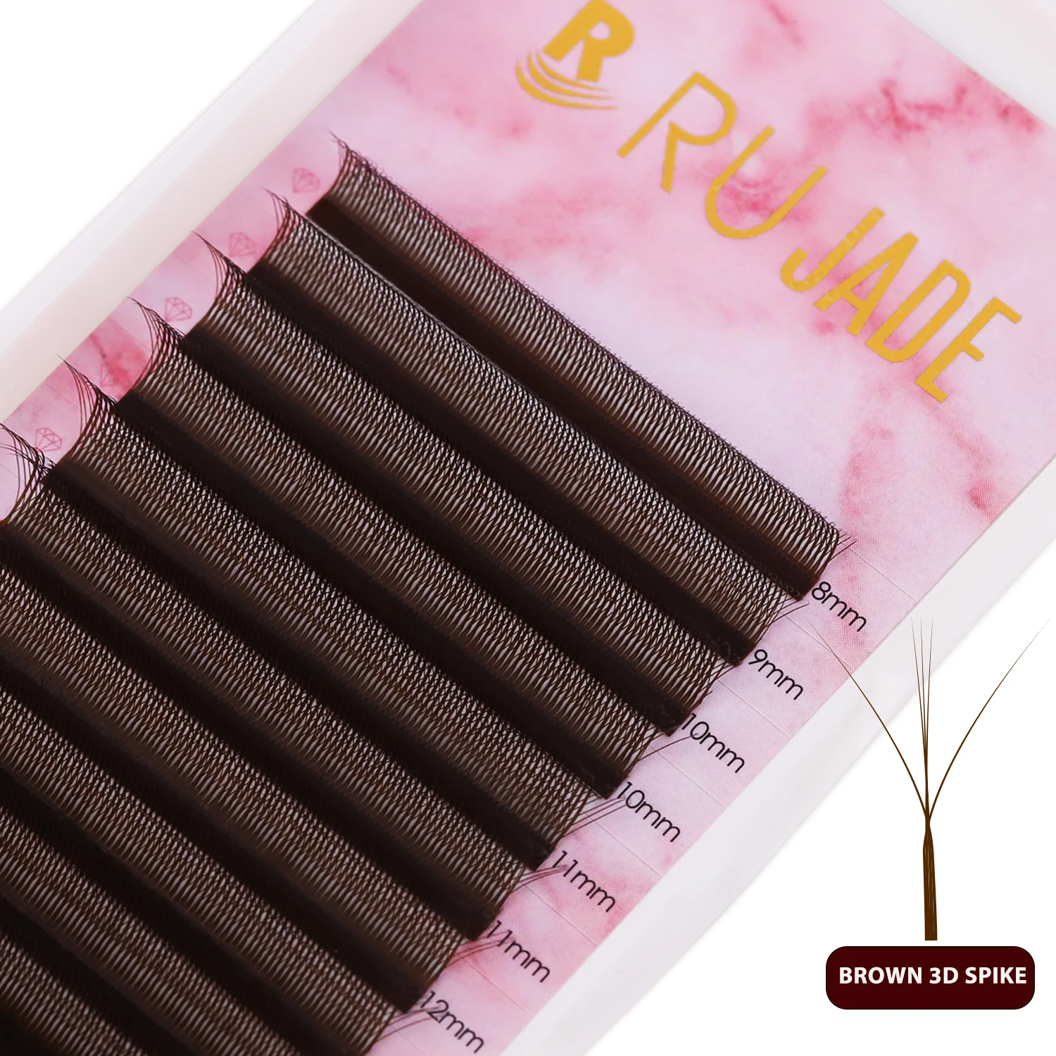 

New Brown 3D Clover Spike Lashes Eyelash Extension W Shape Bloom Automatic Flowering Premade Fans Natural Soft Individual Lashes