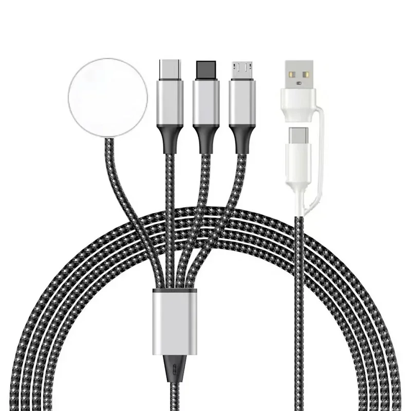 4 In 2 Multi USB Multi iWatch Charger Cable Fast Charge To Android Iphone 16/15 Type C Charger for Apple USB Magnetic Series 8 7