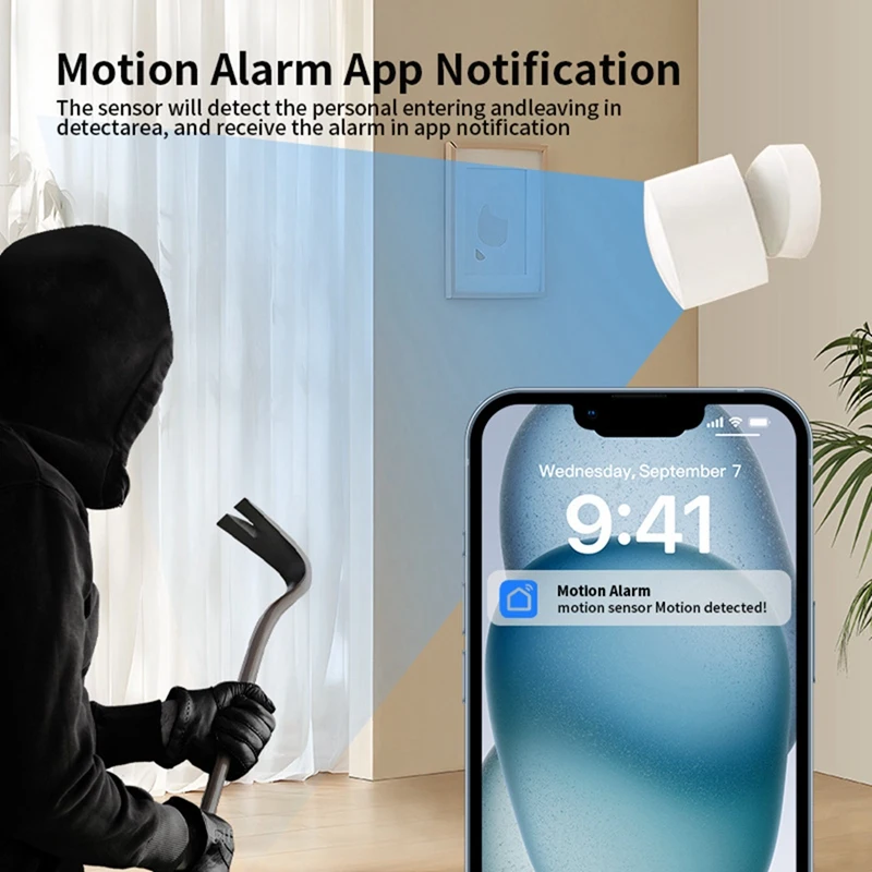 Tuya WIFI Rilevatore di presenza umana Rilevazione di movimento respiratorio Connessione wireless Allarme di sicurezza domestica intelligente