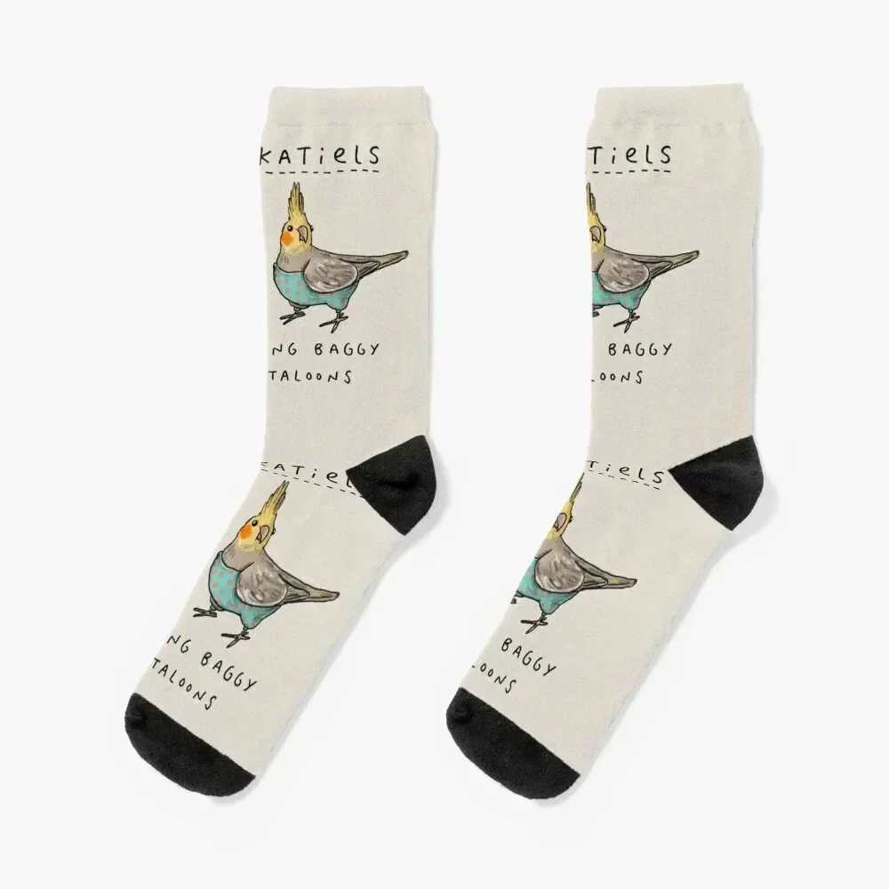 

Cockatiels Wearing Baggy Pantaloons Socks men cotton high quality Sports Hiking boots Luxury Woman Socks Men's