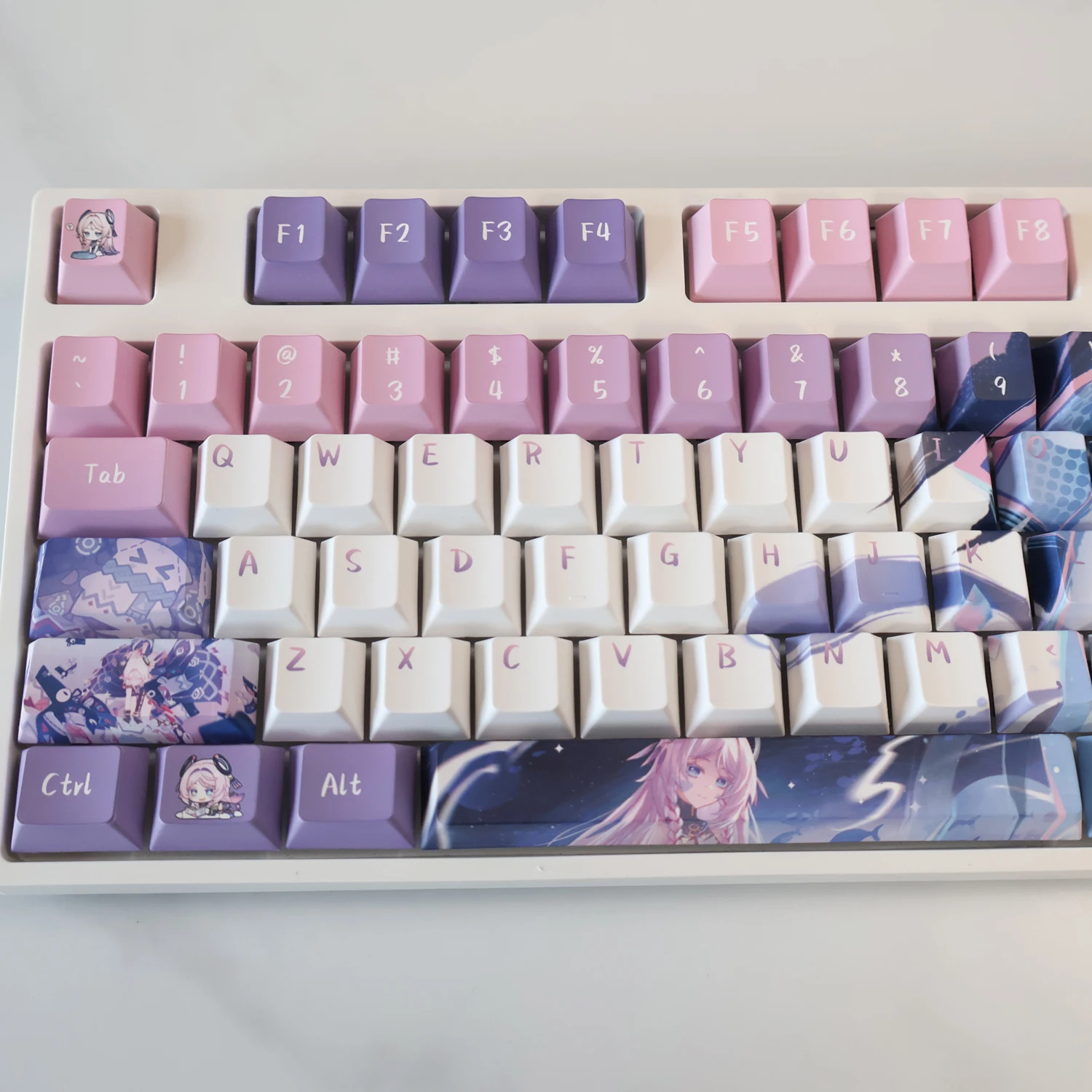 

Колпачки для клавиш Genshin Impact Citlali Custom Keycap Chreey Height 2D Аниме Игры Прозрачные колпачки для механической клавиатуры с боковым принтом Dye-Sub