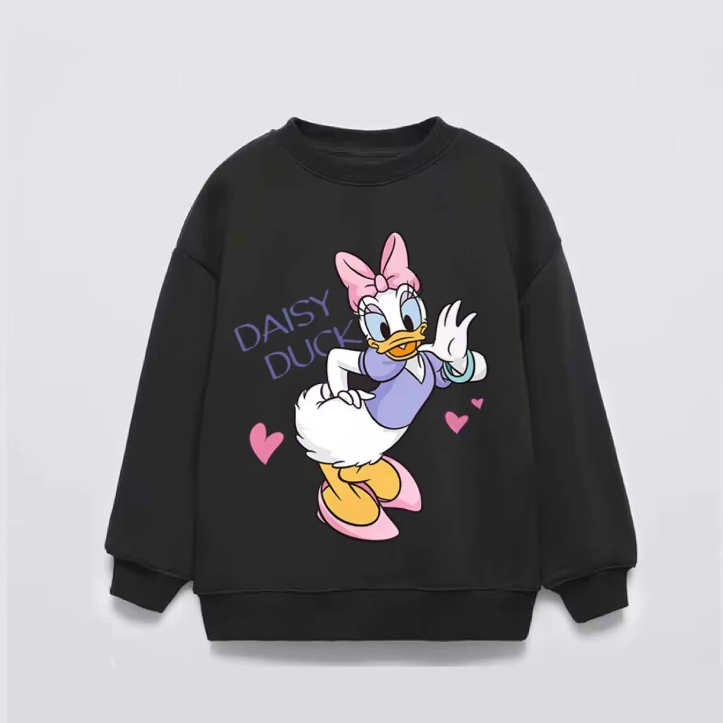 MINISO ديزي بلوزات طفل الفتيات الملابس الكرتون المطبوعة جولة الرقبة قمم فضفاضة عارضة قمم الخريف ارتداء الأطفال طويلة الأكمام