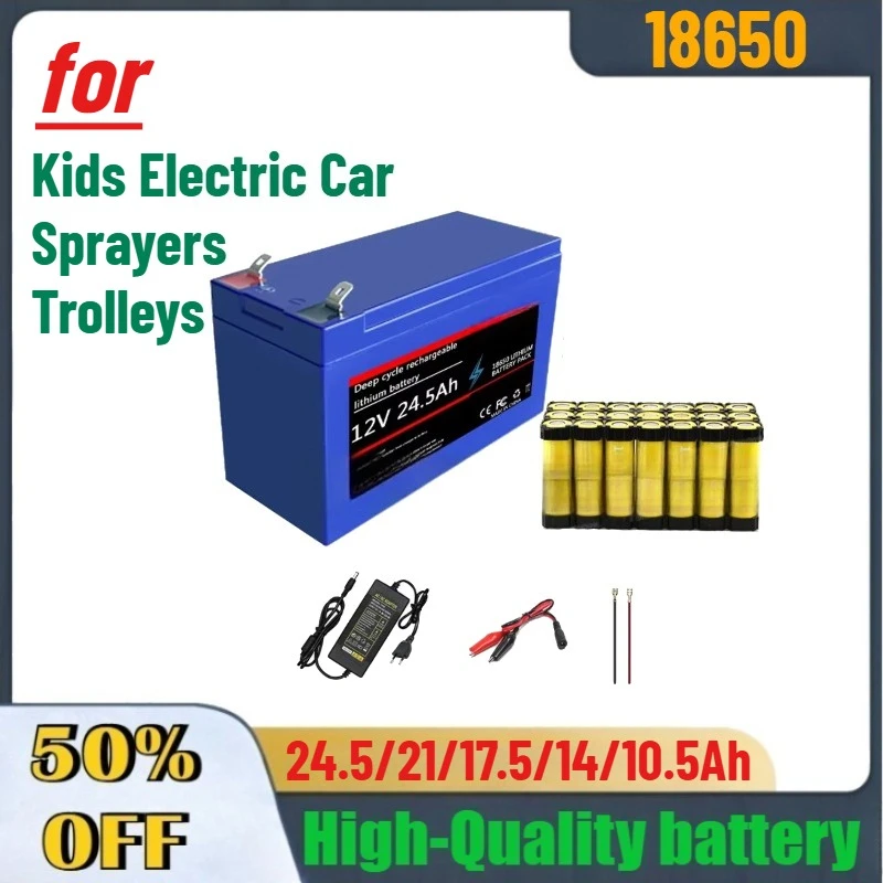 

12V 24.5/21/17.5/14/10.5Ah 18650 Lithium-ion Battery for Kids Electric Car Sprayers Trolleys
