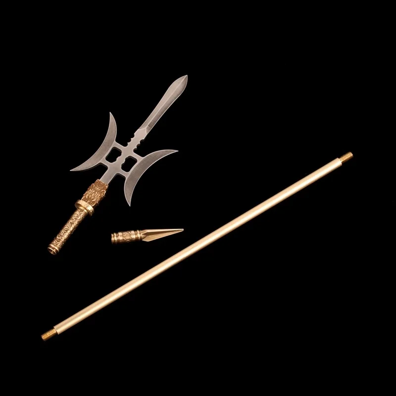 1:6 Miniature Metal Halberd Lu Bu Dynasty Warriors Ancient Chinese Cold Weapons Model Long Handle Weapons Fit 12“ Soldier Action