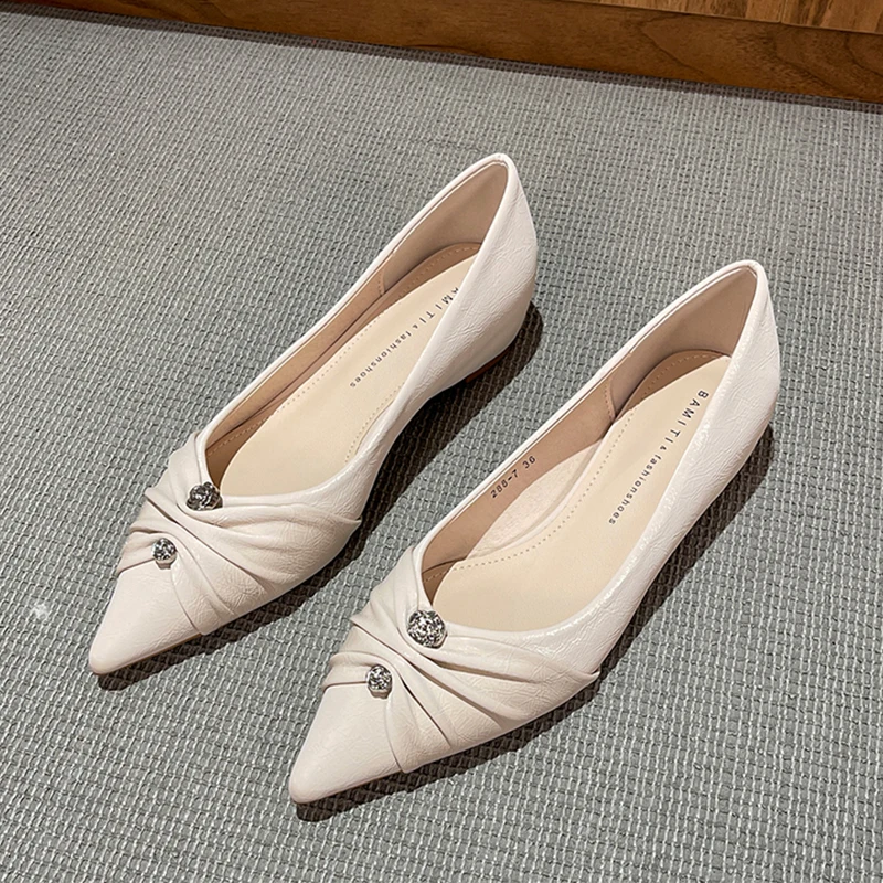 

New Women Pointed Toe Loafers Shoes Flats Shallow Leather Shoes 2026 Spring Woman Sexy Dress Shoes Casual Walking Zapatos Mujer