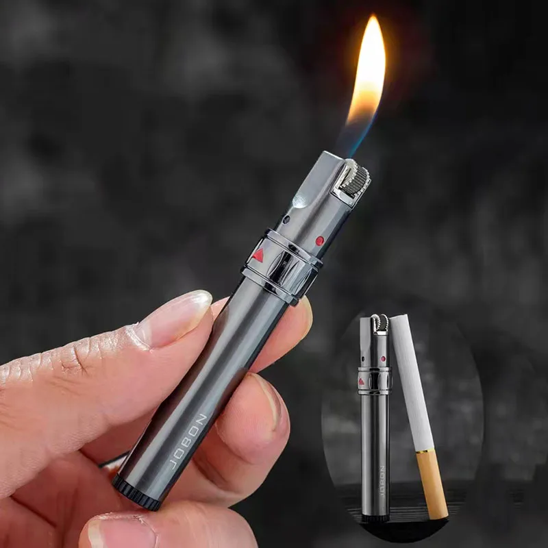 2022 Locking Flame Rotation Switch Creative Grinding Wheel Portable Butane Gas Lighter Cigarette Accessories Gift For Men