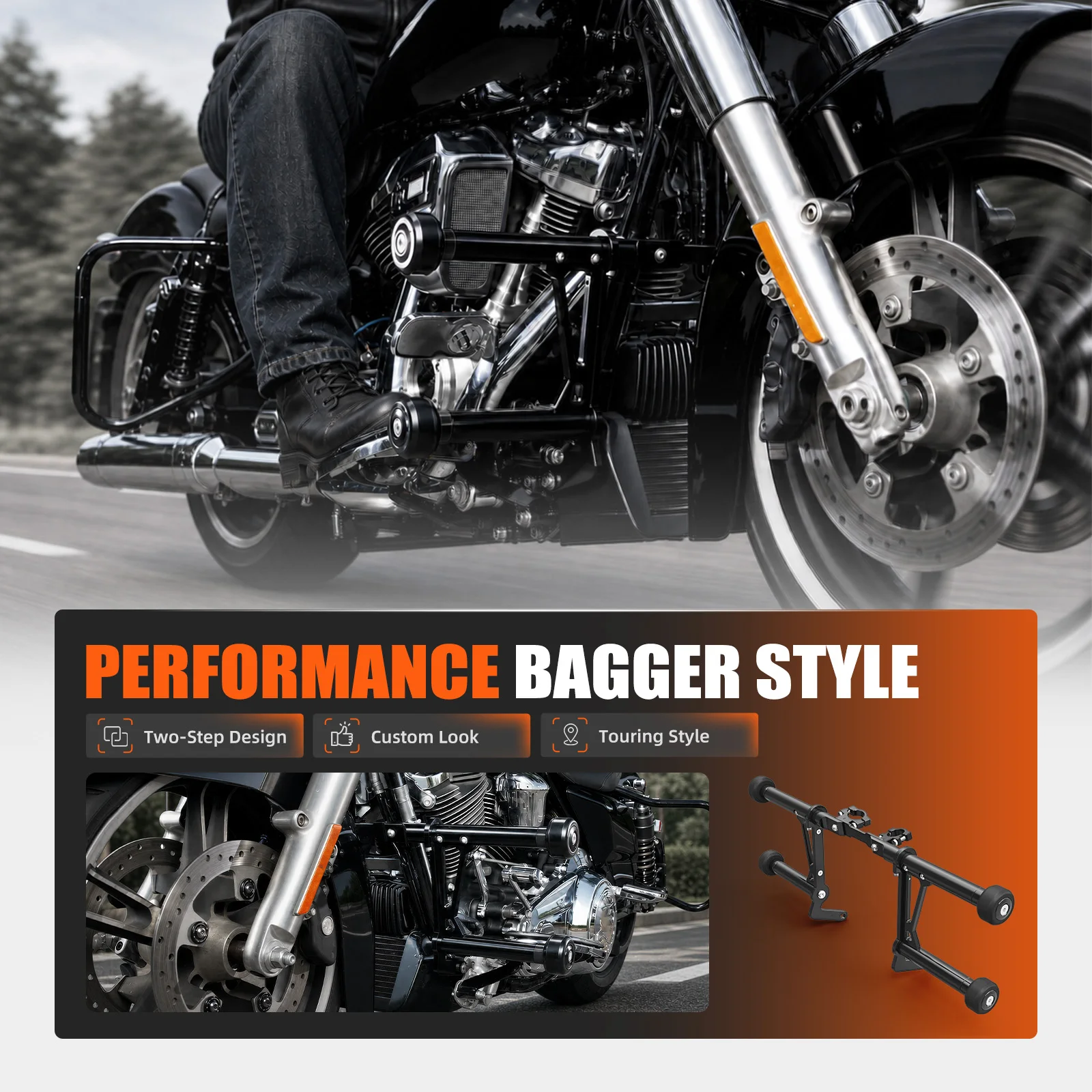 Für Harley Street Glide FLHX Road Glide FLTRX 2014-2025 Road King Special 2017-2025 Electra Glide Front-Crashbar-Motorschutz – Detail 10