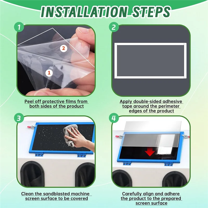 

【Shopper’S-Favorite!】Sandblast Cabinet Lens Cover 23X11in Abrasive Window Blasting Cabinet Inner Lens Protector Clear Sand Blast