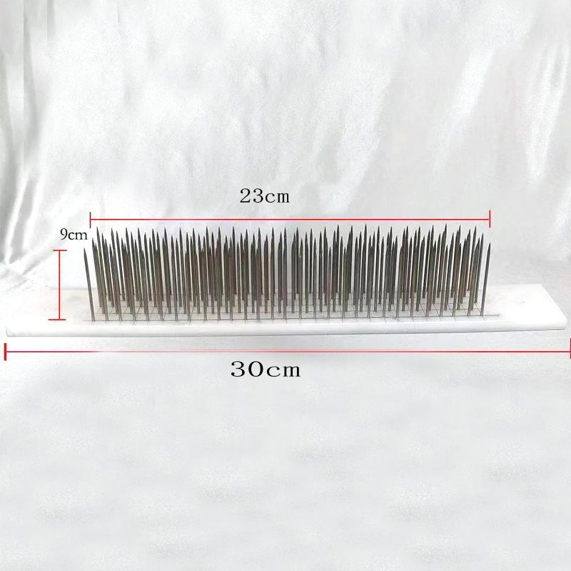 1 peça 30cm de comprimento cabelo branco hackle com 100 agulhas para fazer cabelo cru remy extensões de cabelo humano, máquina de pente ferramentas de trama