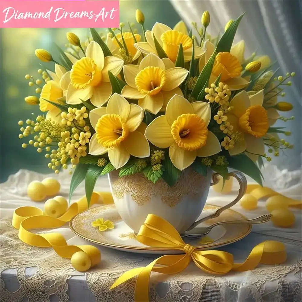 DIY Diamant-Mosaik Blumen Acryl-Bastelbedarf Diamantmalerei Vase Geeignet für Anfänger Heimdekoration, rahmenlos