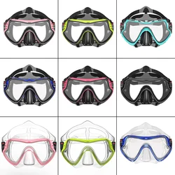 Snorkel Mask Swimming Goggles Professional Anti-Fog HD Glass Large Frame Diving Mask with Nose Cover Suitable for Adults Youth