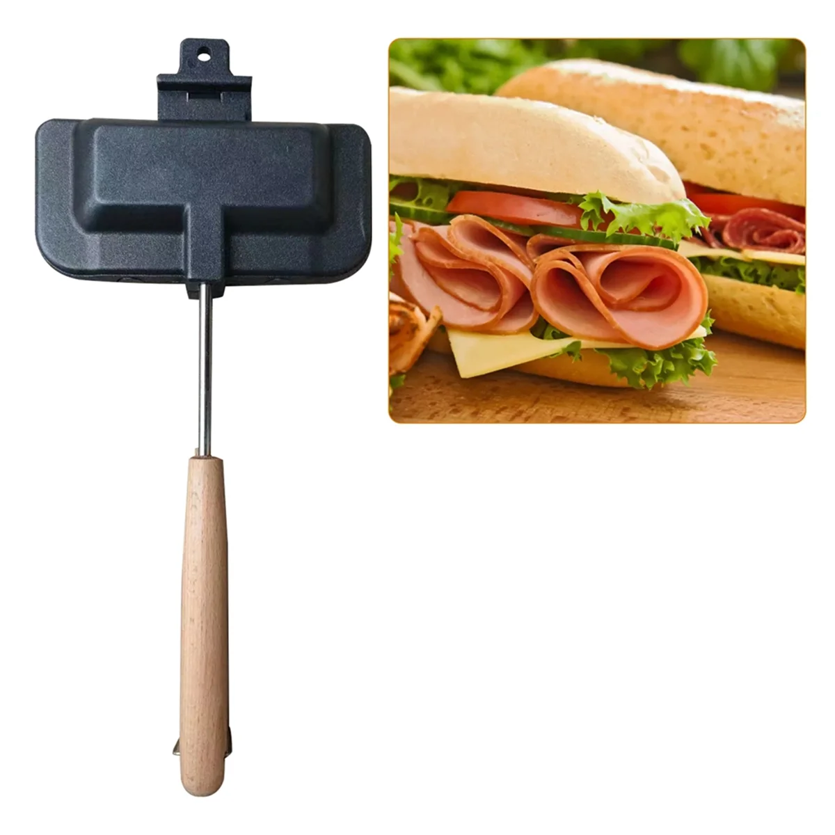 양면 샌드위치 팬, 붙지 않는 접이식 그릴 프라이팬, 아침 식사 기계, 팬케이크 메이커 빵