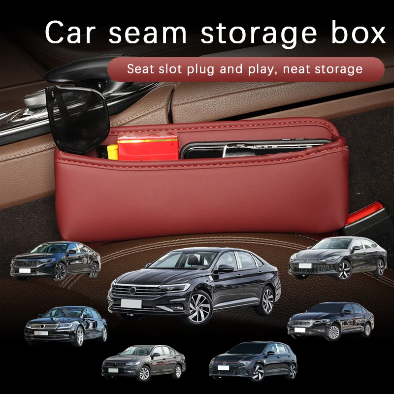 

Leather Car Seat Gap Organizer Multifunction Console Storage Box Car Interior Storage Pocket For VW Sagitar CC Passat GOLF Bora