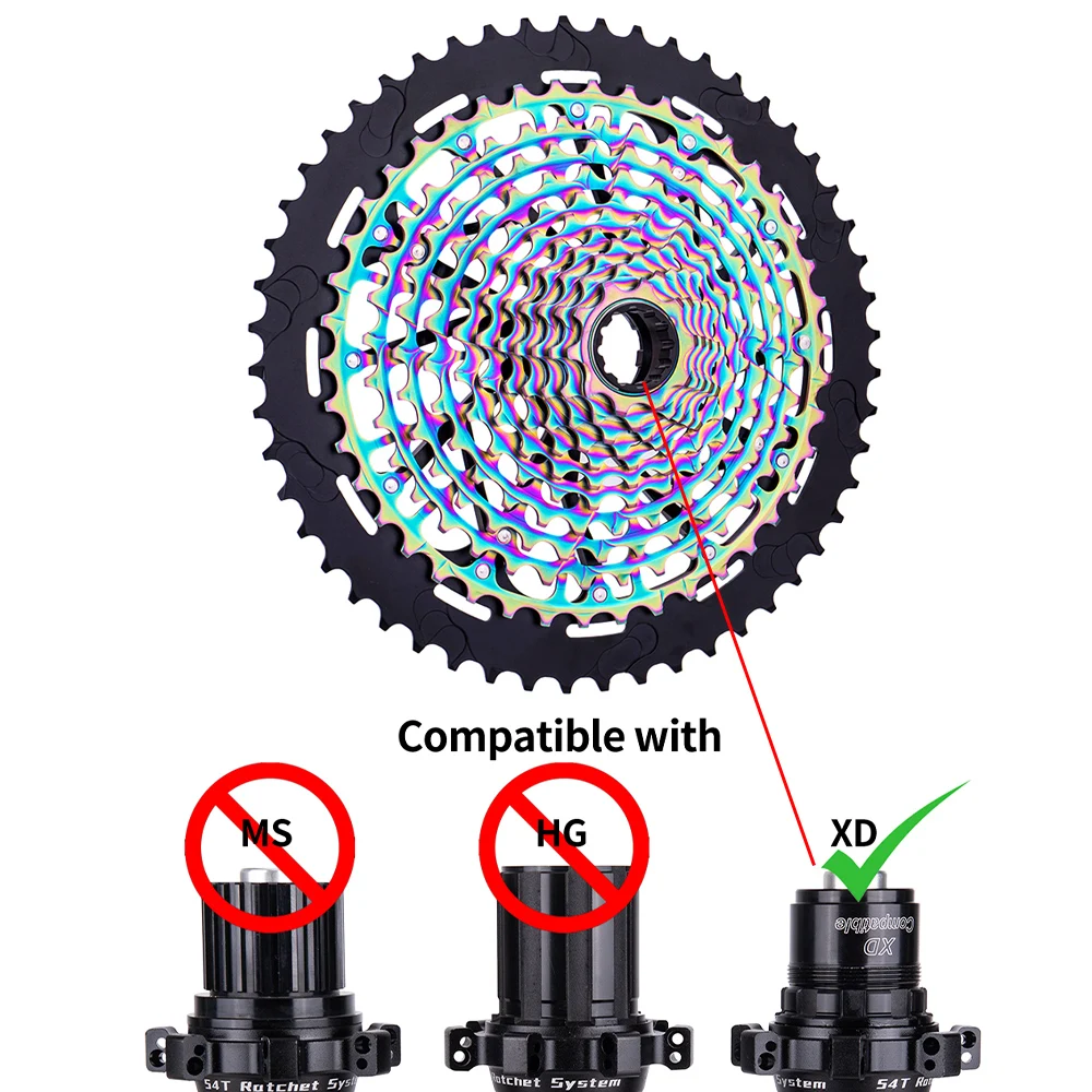 ZTTO MTB 12 Speed 10-52T 10-50T Eagle Cassette Ultimate XD Freewheel Gold 385g ULT CNC Steel lightweight 12s k7 12v Colorful