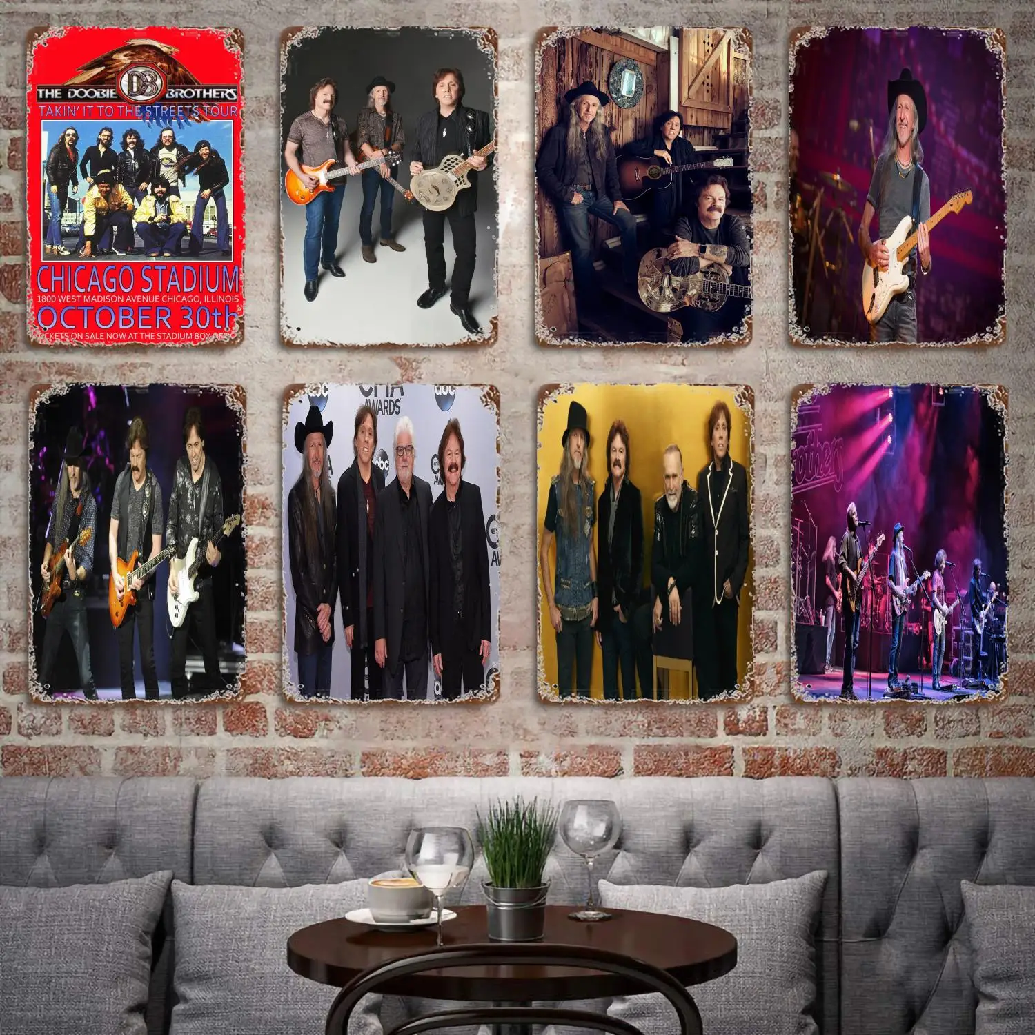 

The Doobie Brothers Bands Decor Poster Vintage Tin Sign Metal Sign Decorative Plaque for Pub Bar Man Cave Club Wall Decoration