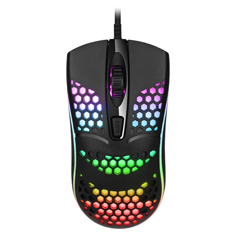 Wired Cable Gaming 7 Breathing LED Back Light Optical Mouse USB Computer Hollowed Out Mice Laptop Desktop 4D PC Home Use Office