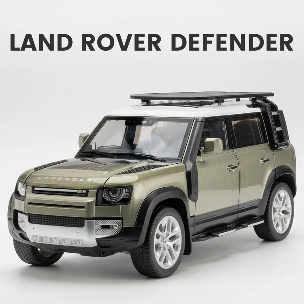 

1:18 Land Rover Defender Range Rover модель автомобиля игрушки литые под давлением металлические двери открытый звук свет амортизация детские праздничные подарки