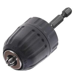 STONEGO 0.8-10mm Keyless Drill Chuck Converter 3/8"- 24UNF Thread Quick Change Adapter 1/4" Hex Shank