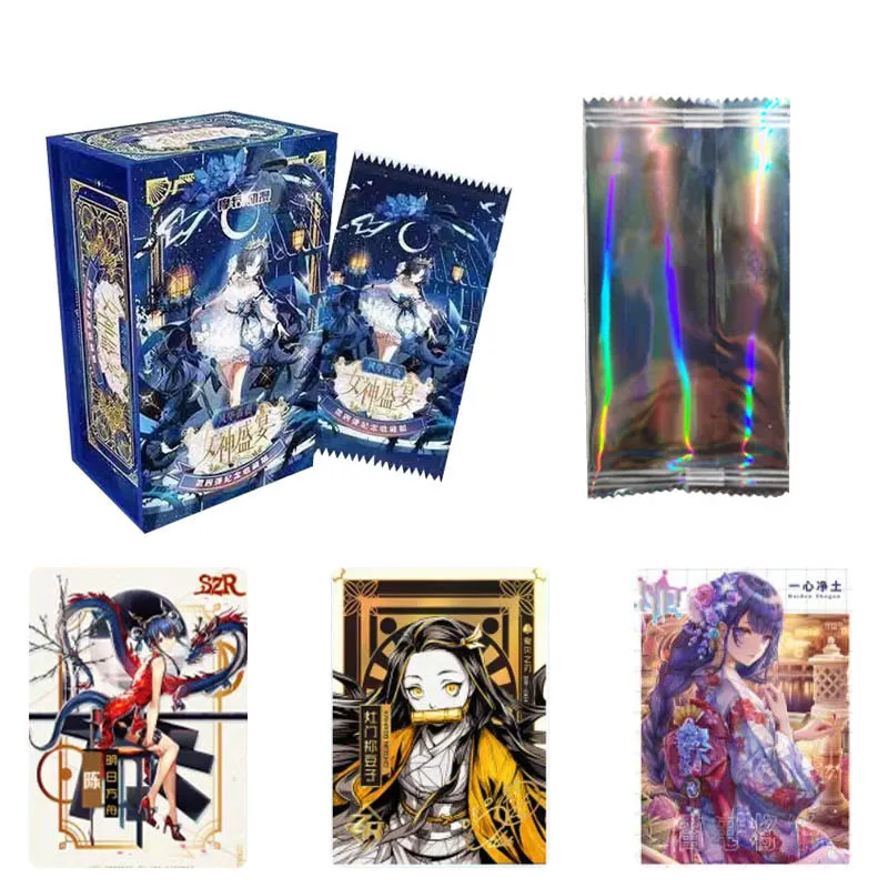 

4 BOX New Goddess Collection Booster Box The Goddess Feast-Beautiful Rose Commemorative Collector's Edition EX Kids Game Cards