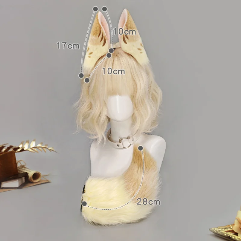 

Комплект для косплея Алисы из Zenless Zone Zero: плюшевые ушки кролика, хвост, ободок для волос в виде ушей животного, повязка на голову для вечеринок и Comic Con