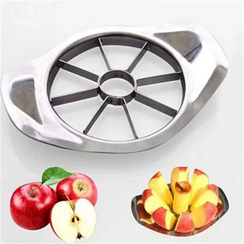 Trancheuse de pommes en acier inoxydable, carottier avec 8 tranches, coupe-pomme conique pointu, coupe-fruits Sync der pour salade de fruits de cuisine, facile à utiliser