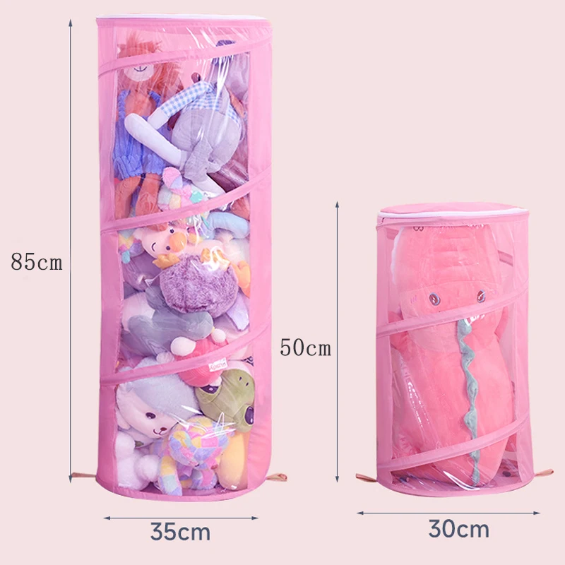 Plush Doll Storage Bucket Children\'s Toy Storage Box Doll Storage Container Cylinder Organizer Basket Doll Display Stand