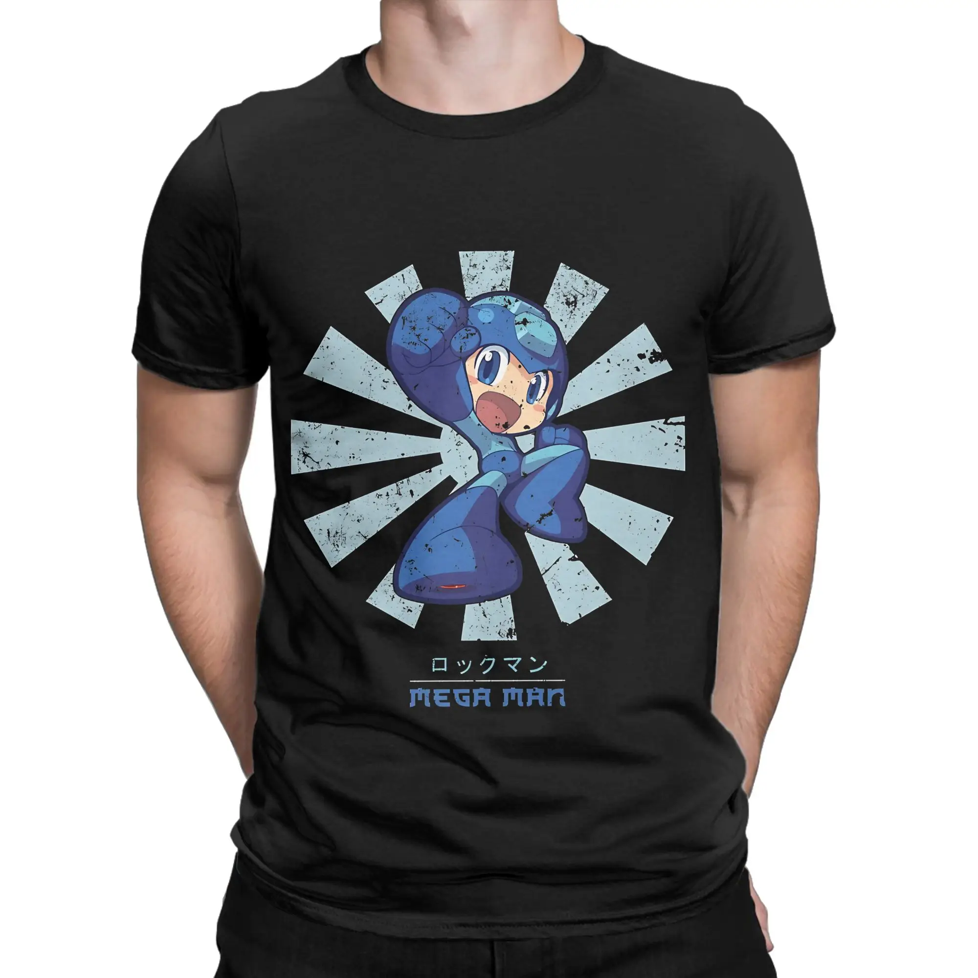 Mega Man Retro Japanese Essential  Novelty 100% Cotton T-Shirt megaman Tees Tops For Men