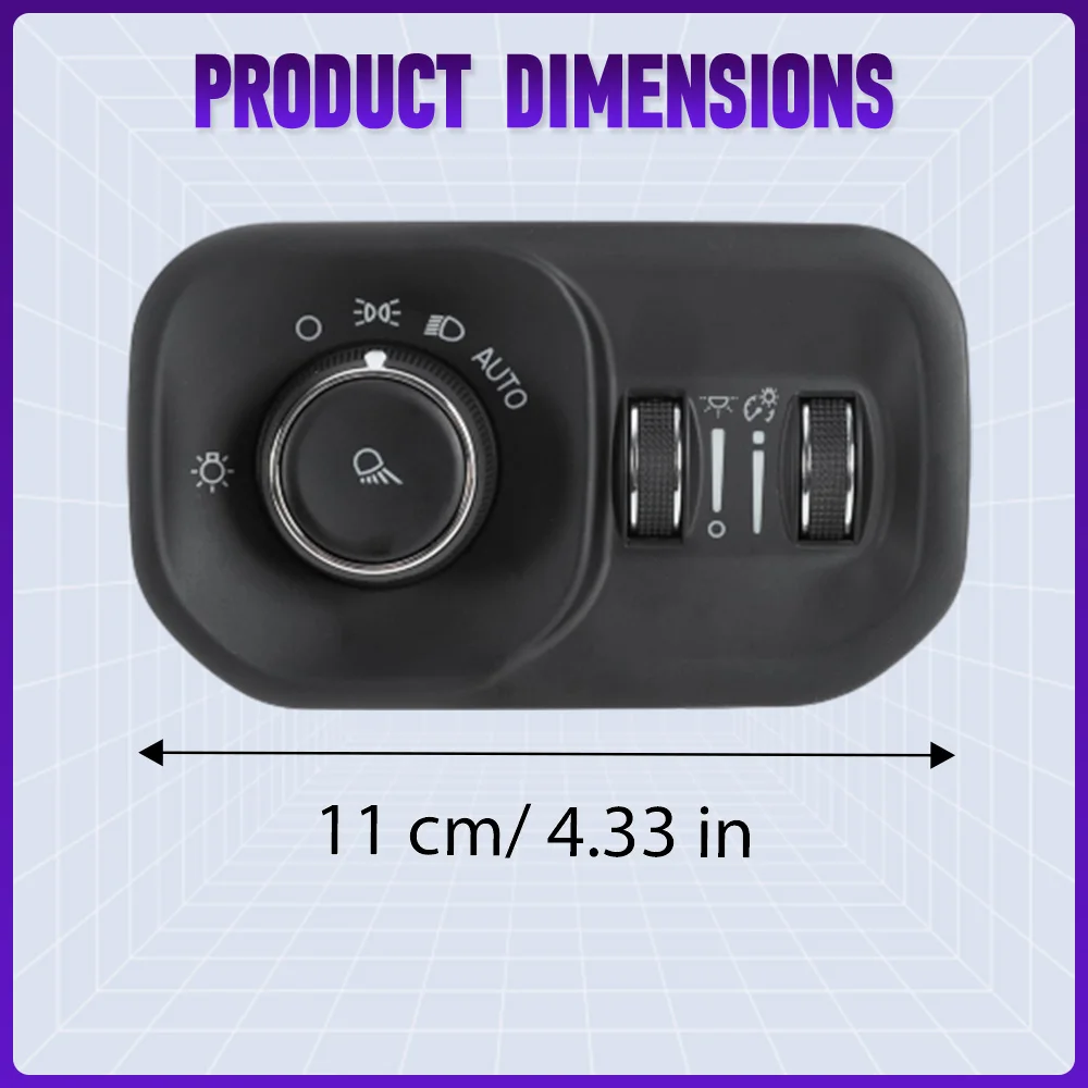 مفتاح التحكم في المصباح مع وظيفة تلقائية لـ Ram 1500 2500 3500 2019 2020 2021 2022 2023 2024 68401933AA 68401933AB