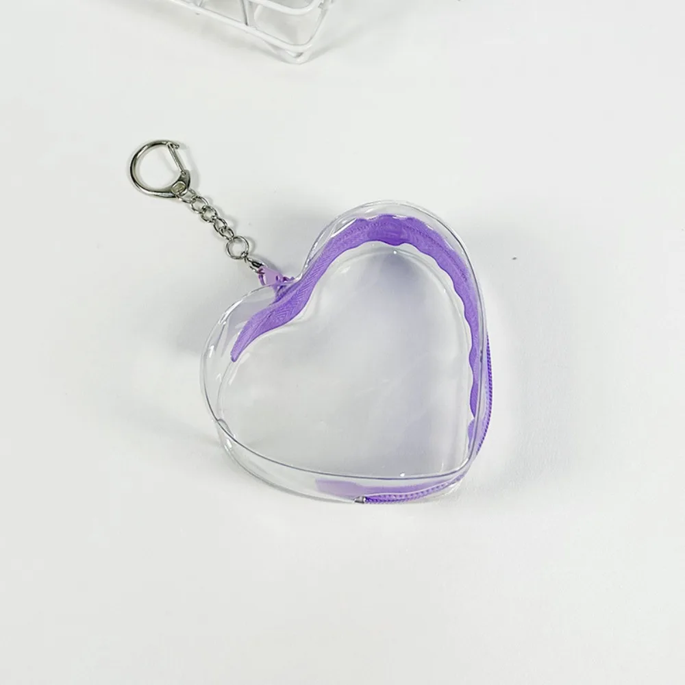 

Милый красочный брелок-сумочка в форме сердца с застежкой-молнией, легкий дорожный чехол-футляр из ПВХ для демонстрации