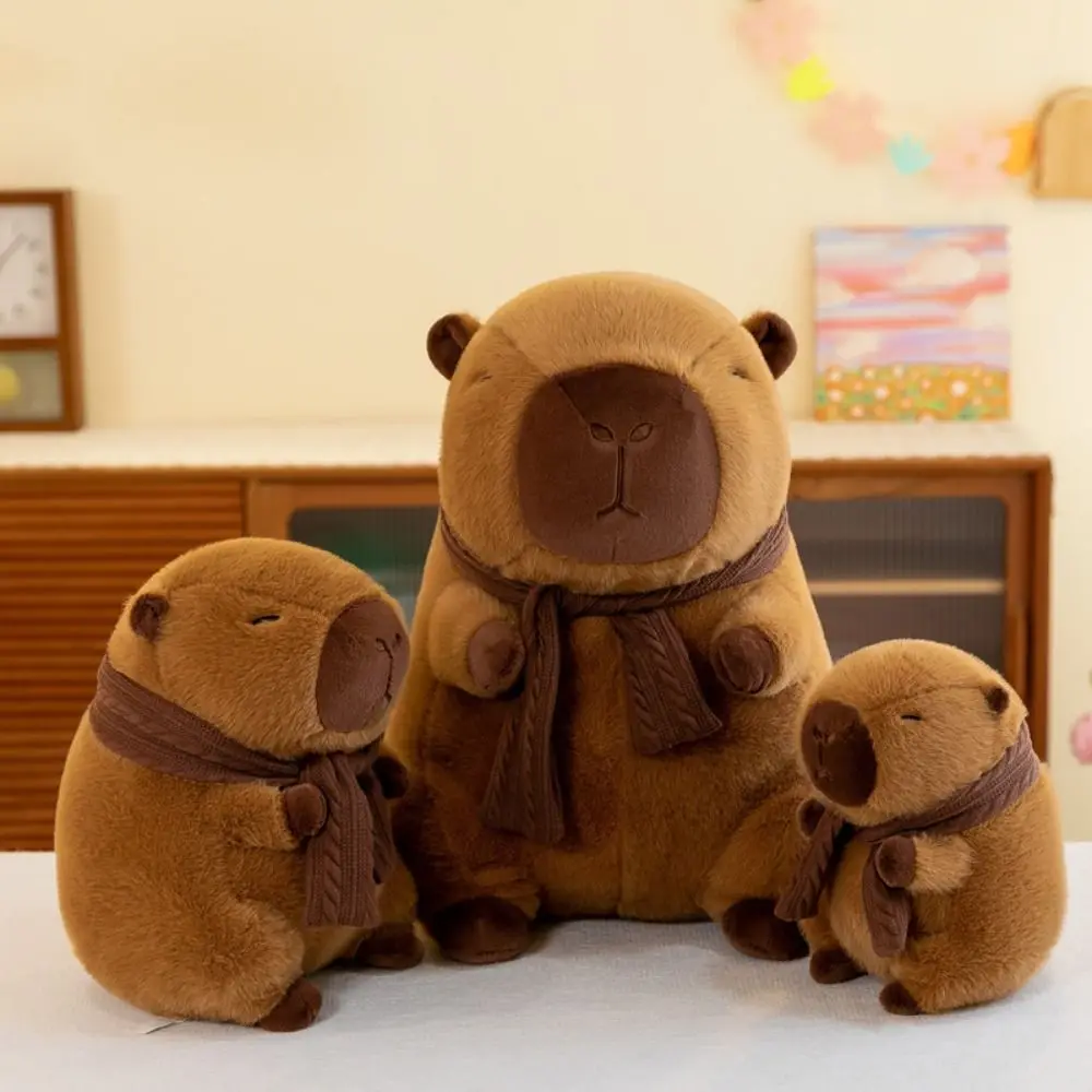 

Removable Scarf Scarf Capybara Plush Doll Soft Stuffed Simulation Capybara Ornaments PP Cotton Stuffed Capybara Doll Christmas
