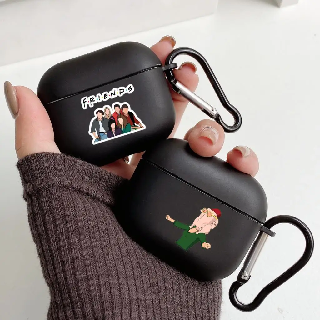 Central Perk ​Friends With Hook for Apple Airpods 2 1 Earphone Cases Accessorie Silicone Case For Airpod Pro 3 Pro2 Black Cover