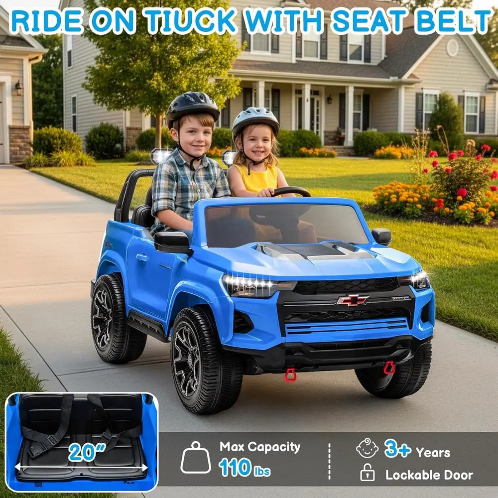 Voiture électrique Colorado sous licence 24V pour enfants, jouets pour tout-petits avec télécommande, voiture électrique 2 places