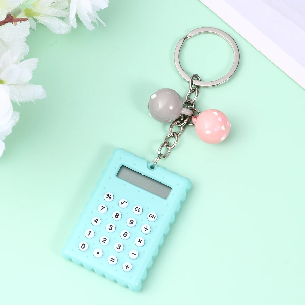 

2pcs Ring Shaped Calculator Premium Portable Electronic Calculator For Students School Office Use Colored Beads