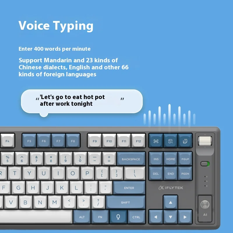 iFLYTEK T8 AI Mechanical Keyboard 3Mode Intelligent Voice Input T8 Spark Version Office Gaming Keyboard Custom PC Accessories