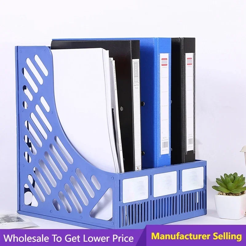 Notebook Rack Office Home Desktop Magazine Book Holders School Desk Tidy Storage Organiser Three Columns Stable File Bar